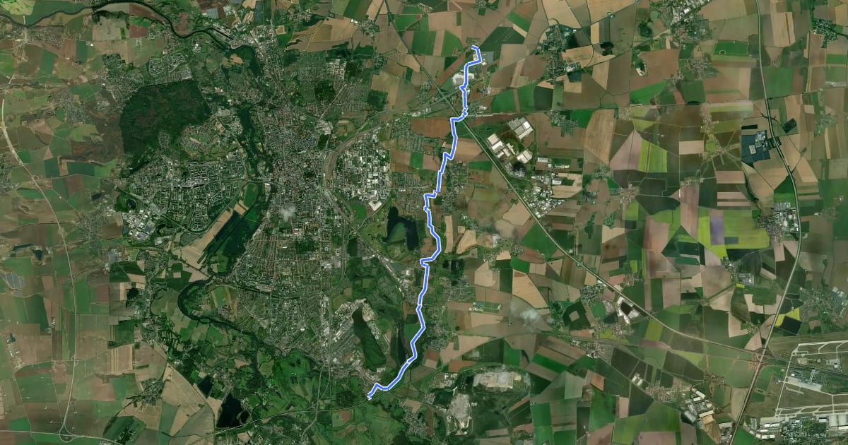 Маршрут Reideradweg на спутниковом снимке
