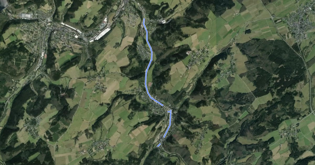 Маршрут Reifferscheid (39) - Hellenthal (44) на спутниковом снимке