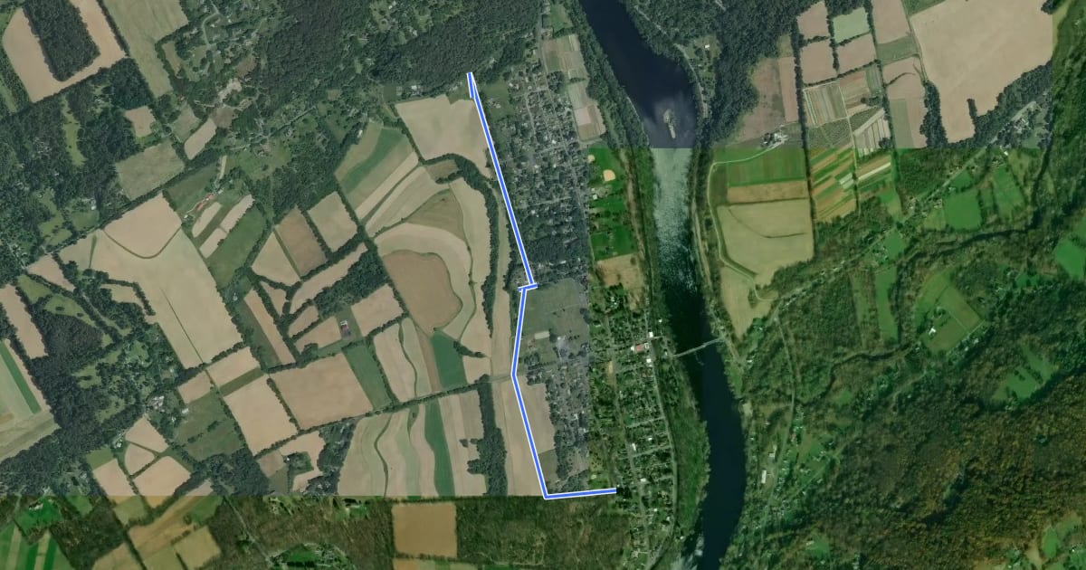 Маршрут Reigelsville Walking/Bike Trail на спутниковом снимке
