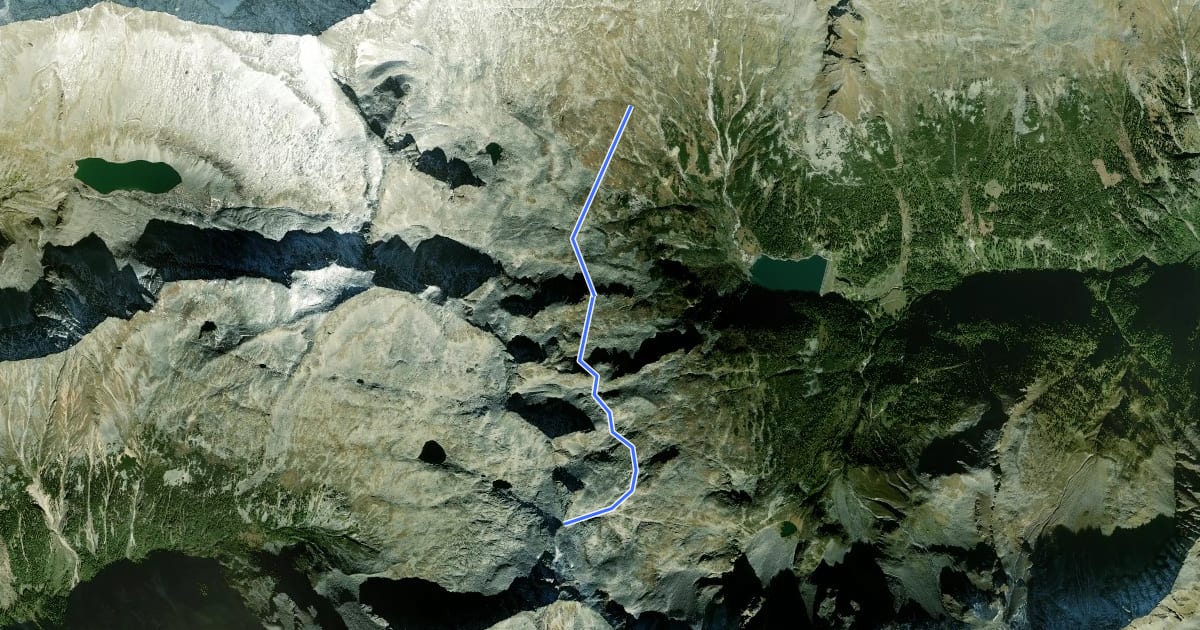 Маршрут Reisseck -Höhenweg на спутниковом снимке