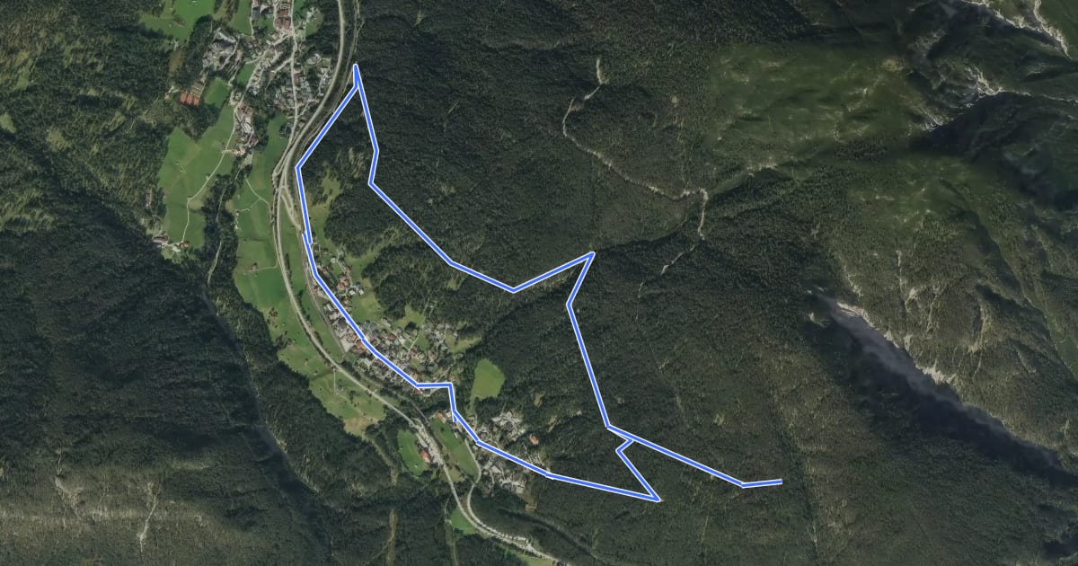 Маршрут Reith b.S.- Kaiserstandrunde на спутниковом снимке