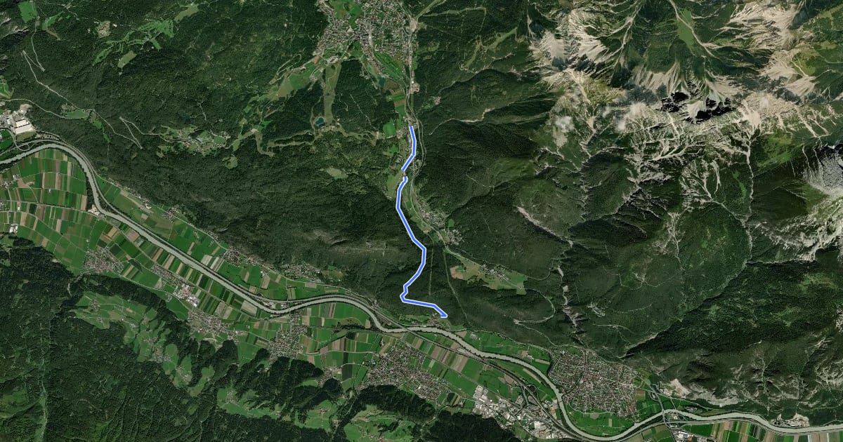 Маршрут Reith b. Seefeld - Eigenhofen (Zirl) на спутниковом снимке