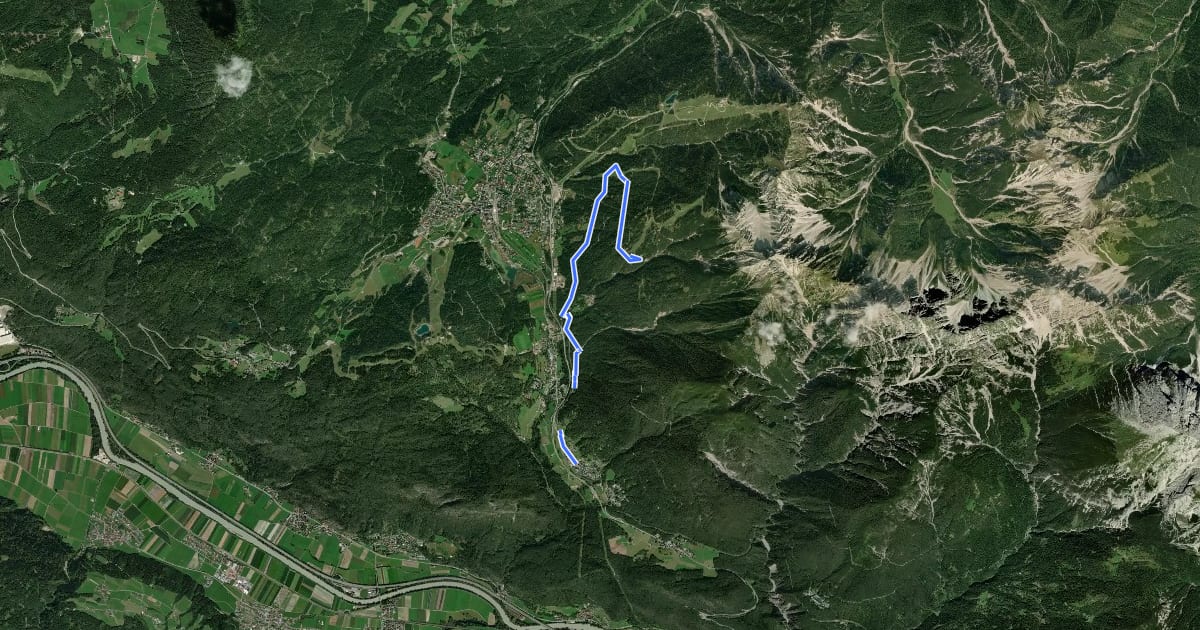 Маршрут Reitherjoch Alm на спутниковом снимке