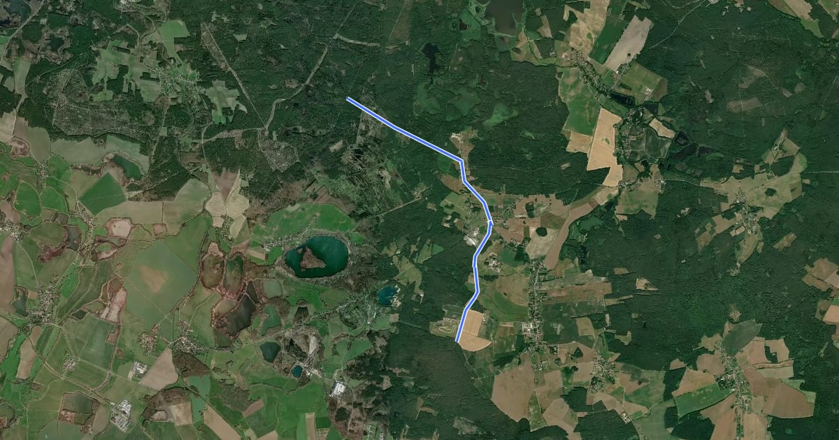 Маршрут Reitroute durch Dauban на спутниковом снимке