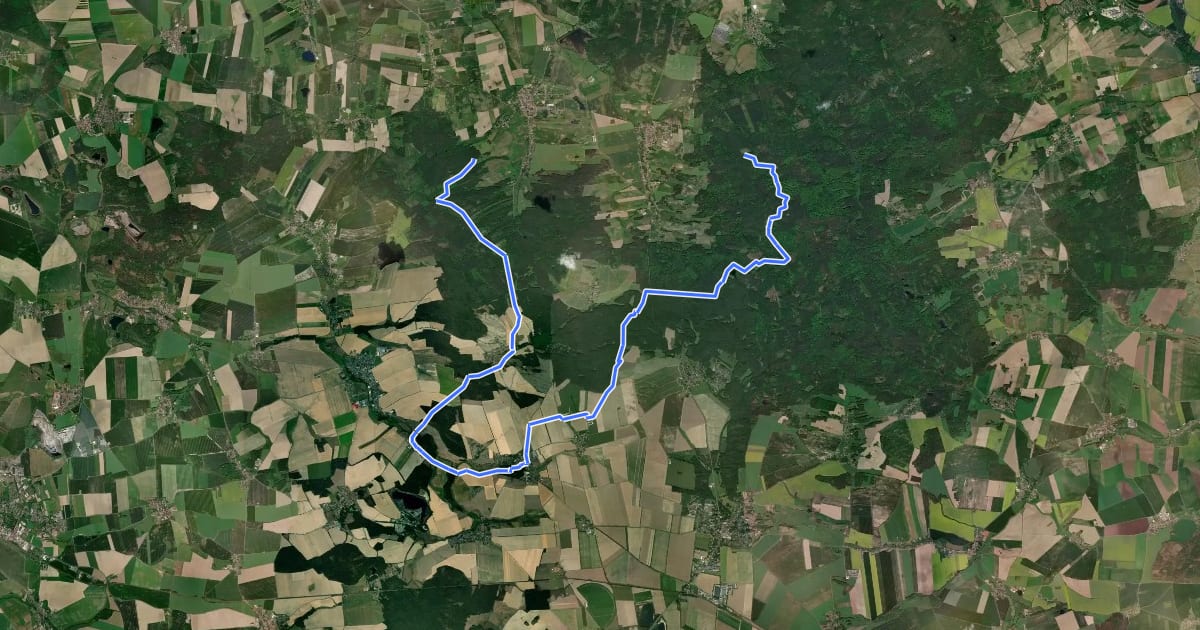 Маршрут Reitroute F Frauwalde-Heyda-Börln-Sitzenroda на спутниковом снимке