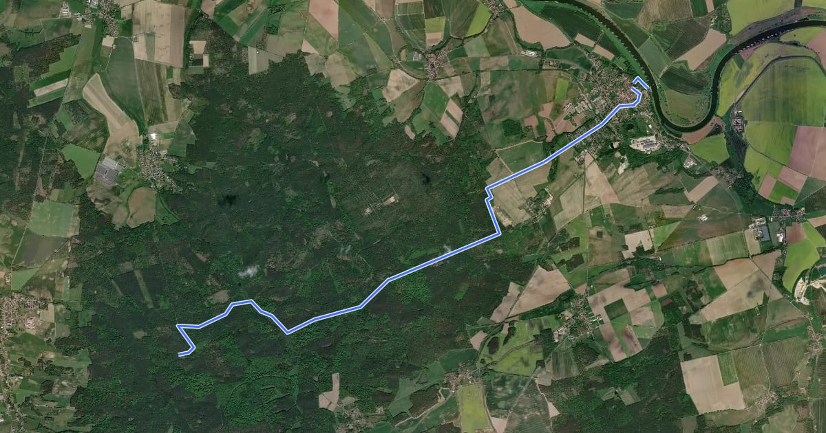 Маршрут Reitroute F Sitzenroda-Belgern на спутниковом снимке