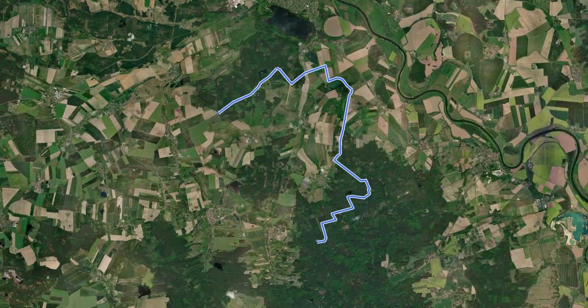 Маршрут Reitroute F Sitzenroda-Torgauer Rathsforst на спутниковом снимке