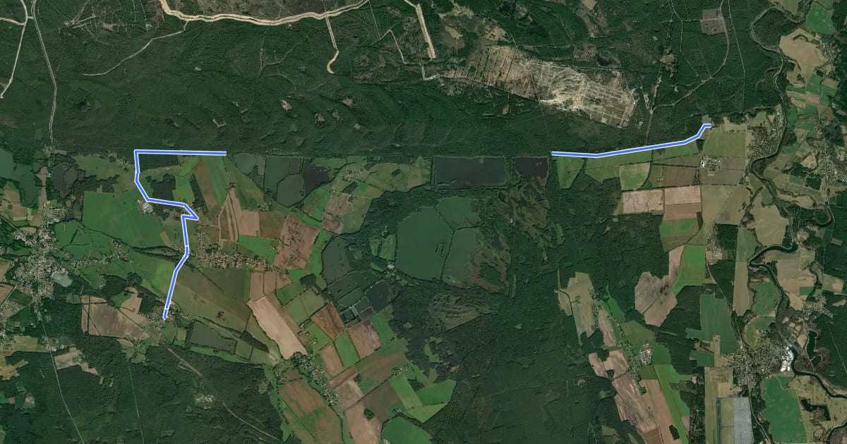 Маршрут Reitroute F Steinbach - Teicha на спутниковом снимке