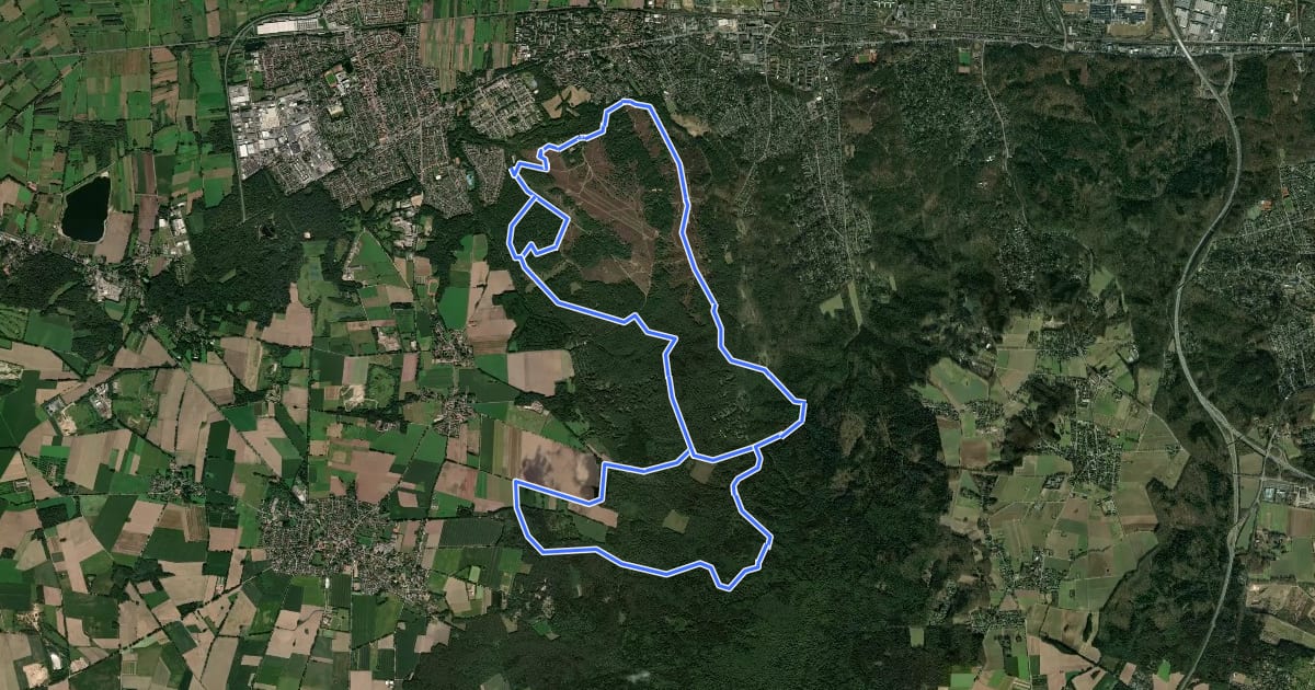 Маршрут Reitroute P3 Heide на спутниковом снимке