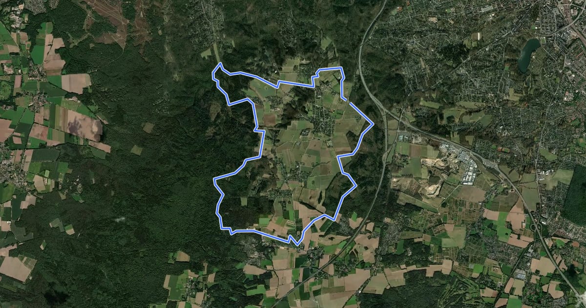 Маршрут Reitroute P5 Kiekeberg на спутниковом снимке