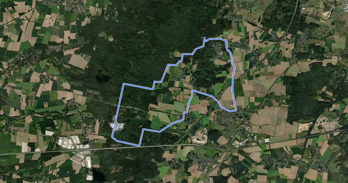 Маршрут Reitroute P6 Stuvenwald на спутниковом снимке
