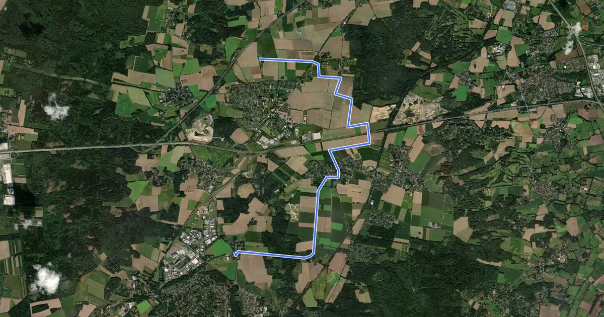 Маршрут Reitroute P9 Nenndorf-Vaensen на спутниковом снимке