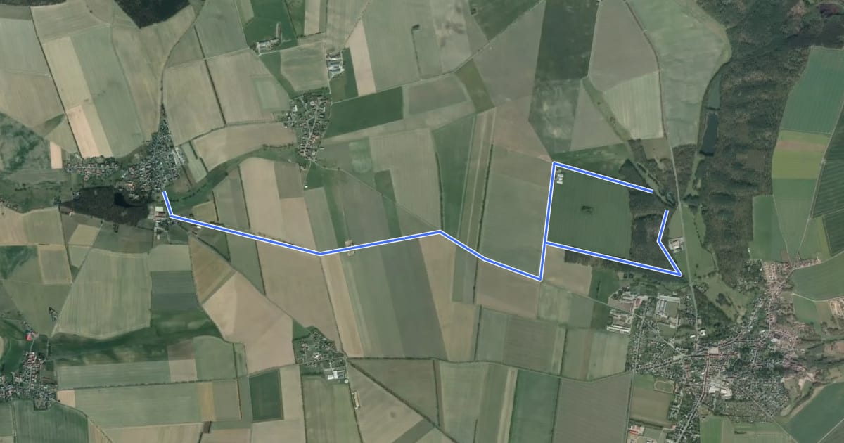 Маршрут Reitroute R Börln-Dahlen на спутниковом снимке