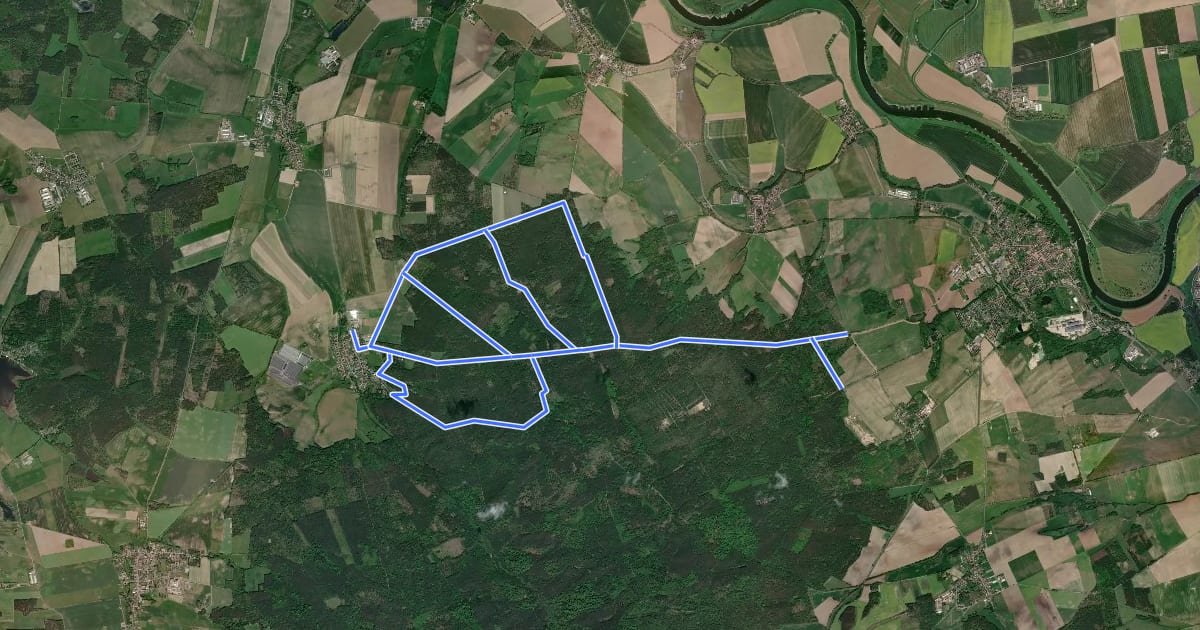 Маршрут Reitroute Rundwege Taura на спутниковом снимке