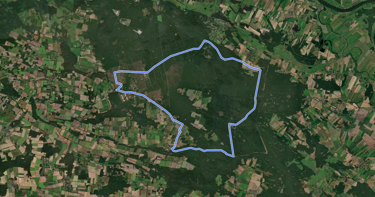 Маршрут Reitrunde Niemitz на спутниковом снимке