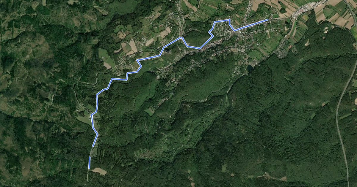 Маршрут Reitsteigweg Forchtenstein ( Sportplatz - Burg Forchtenstein - Rosalia) на спутниковом снимке