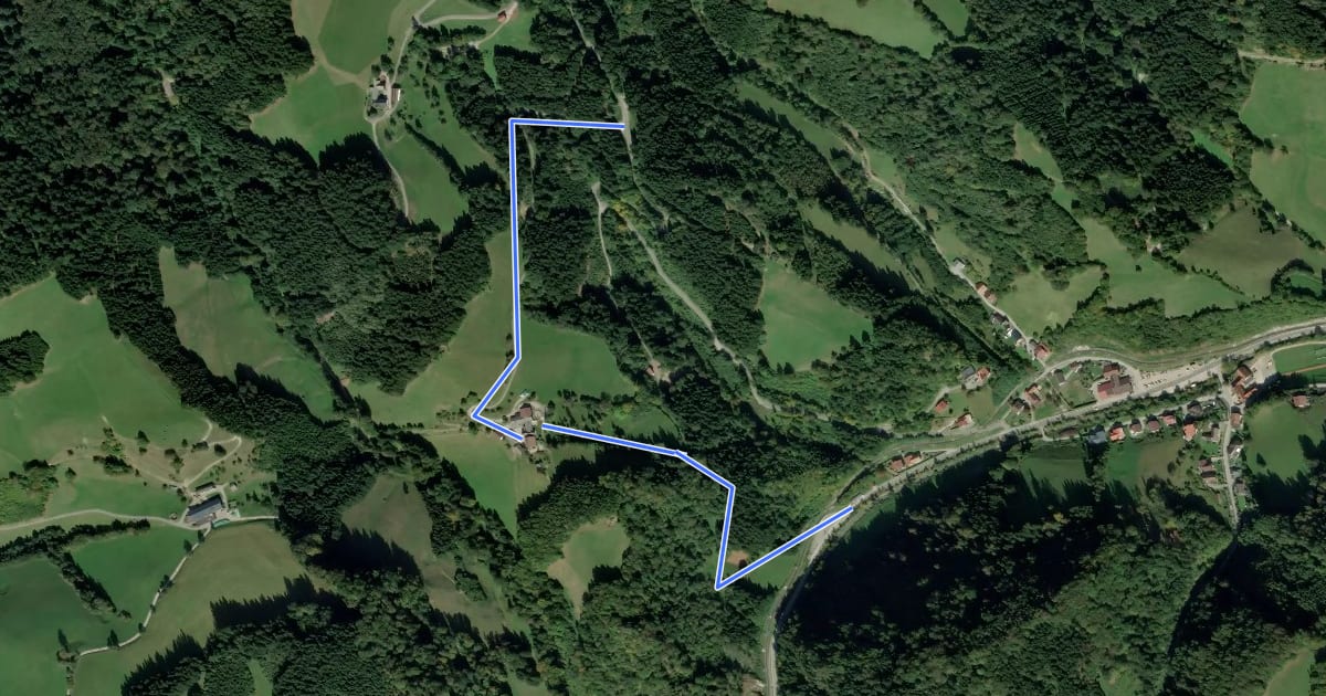 Маршрут Reitweg Frankenfels на спутниковом снимке