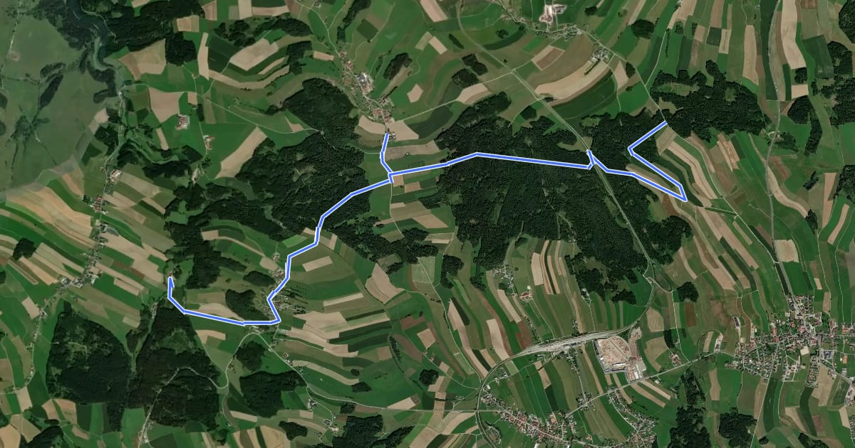 Маршрут Reitweg Mühlviertler-Kernland на спутниковом снимке