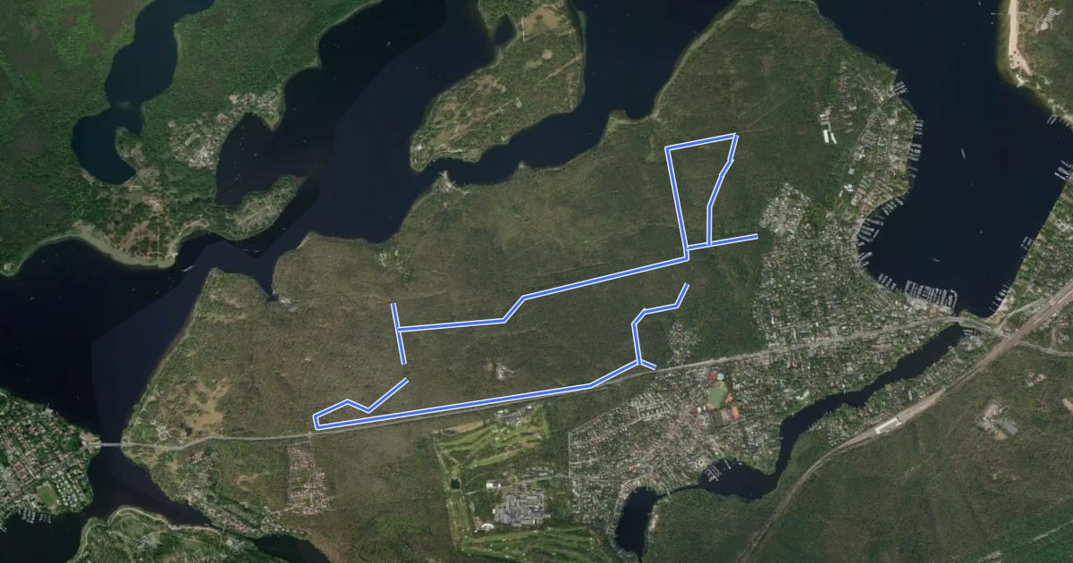 Маршрут Reitwege Berlin Wannsee на спутниковом снимке