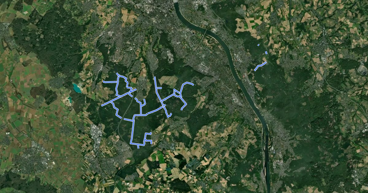 Маршрут Reitwege in Bonn на спутниковом снимке