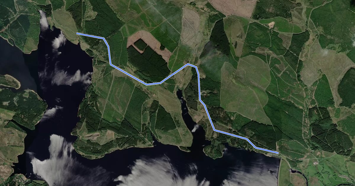 Маршрут Reivers Kielder alternative на спутниковом снимке