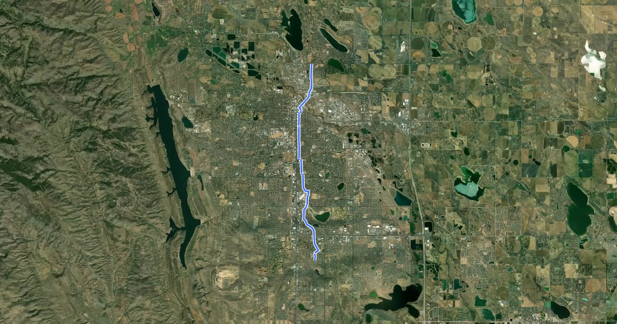 Маршрут Remington Bikeway North на спутниковом снимке