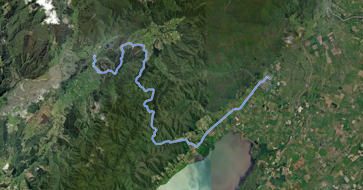 Маршрут Remutaka Rail Trail на спутниковом снимке