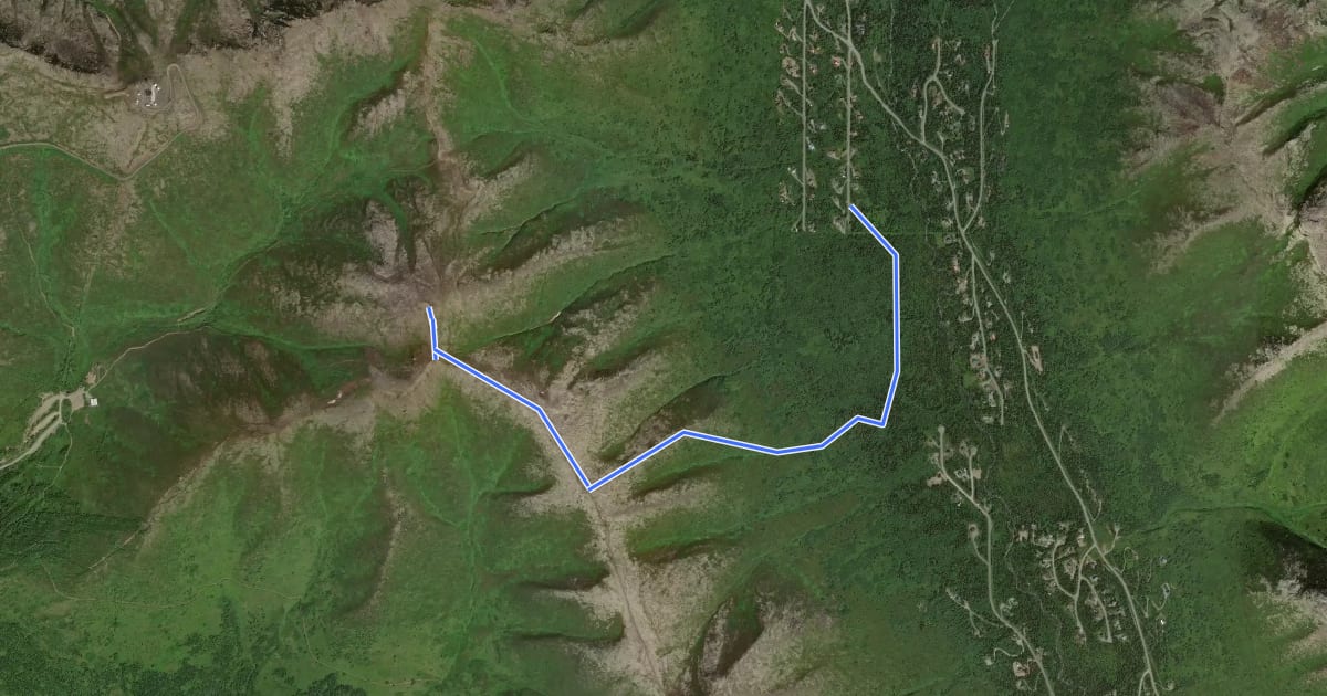 Маршрут Rendezvous Peak from Hiland на спутниковом снимке