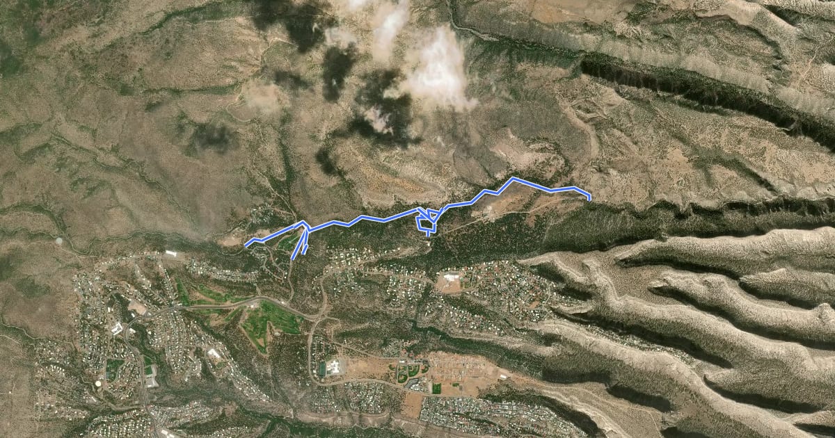 Маршрут Rendija Canyon Trail на спутниковом снимке