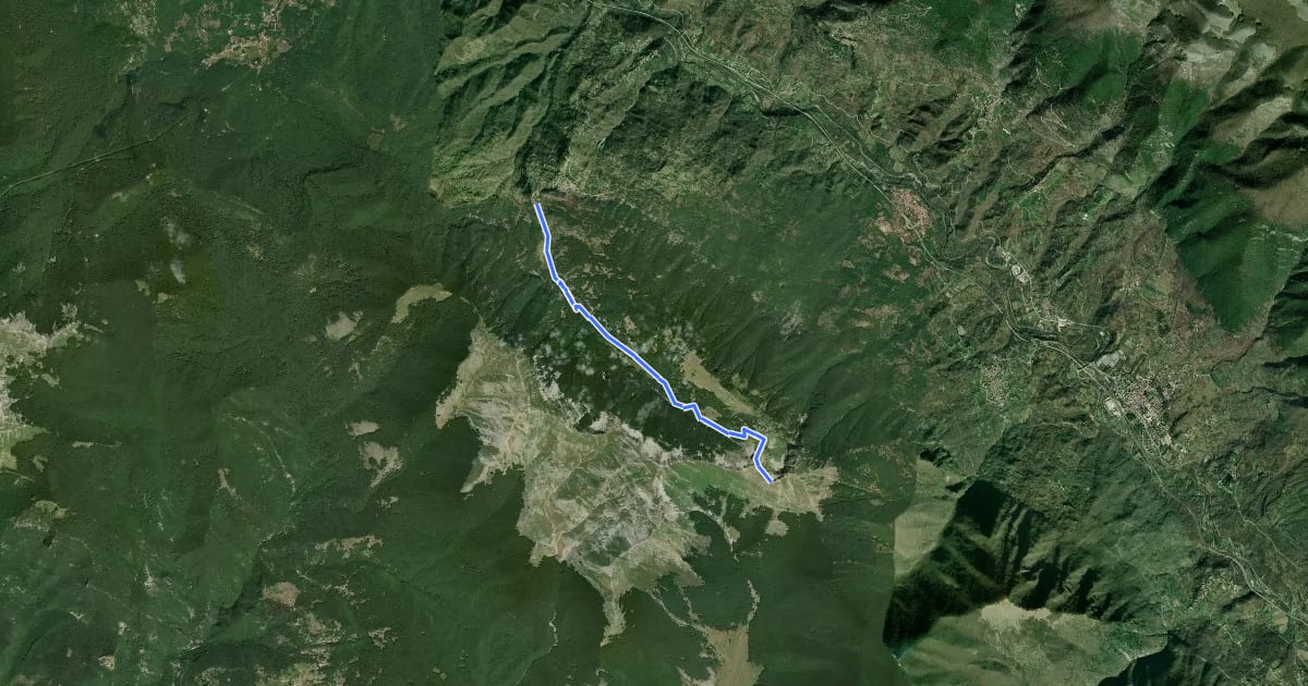 Маршрут Rendinara - Vallone del Rio - Sella di Peschiomacello на спутниковом снимке