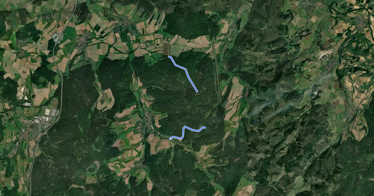 Маршрут Rengshausen Rundweg R1 на спутниковом снимке