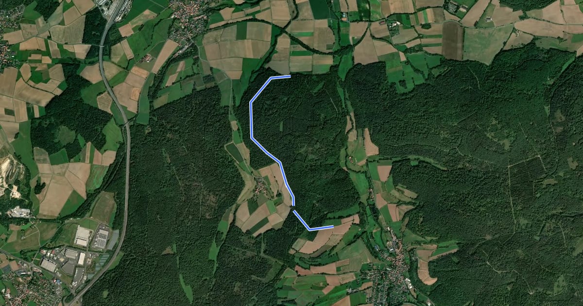Маршрут Rengshausen Rundweg R12 на спутниковом снимке