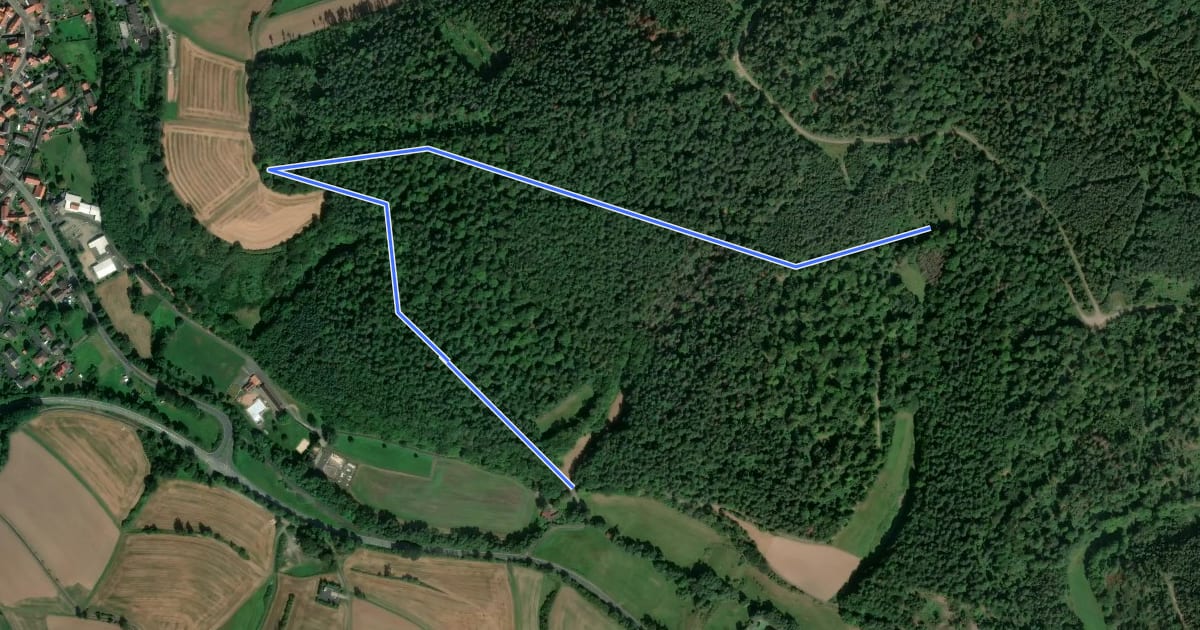 Маршрут Rengshausen Rundweg R6 на спутниковом снимке