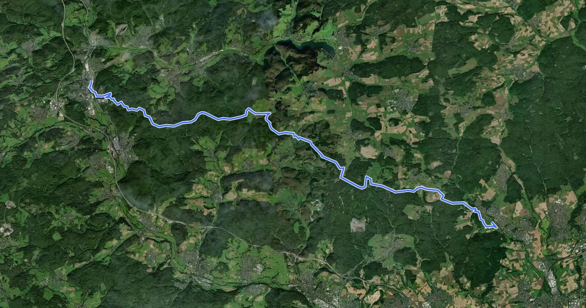 Маршрут Rennweg Bierbertal - Herborn на спутниковом снимке