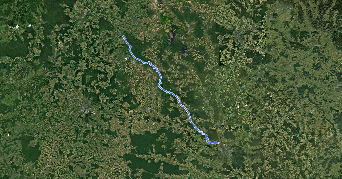 Маршрут Rennweg Haßberge - Radroute на спутниковом снимке