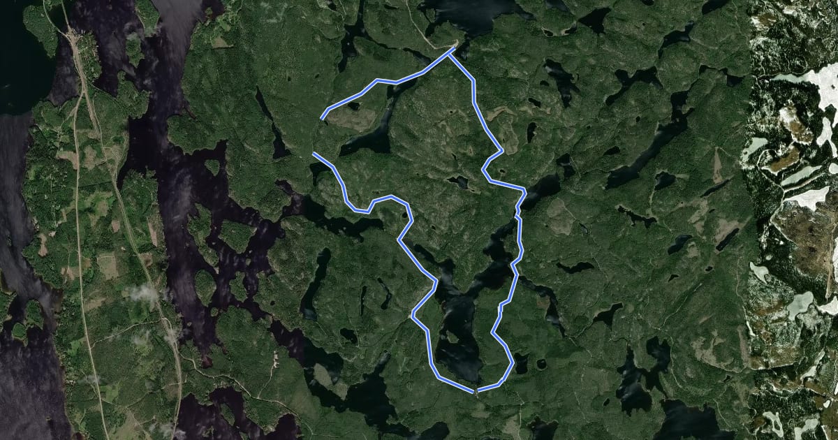 Маршрут Repovesi Cycling routes на спутниковом снимке