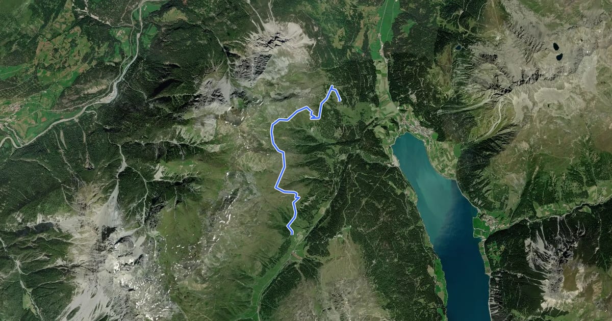 Маршрут Rescher Höhenweg на спутниковом снимке