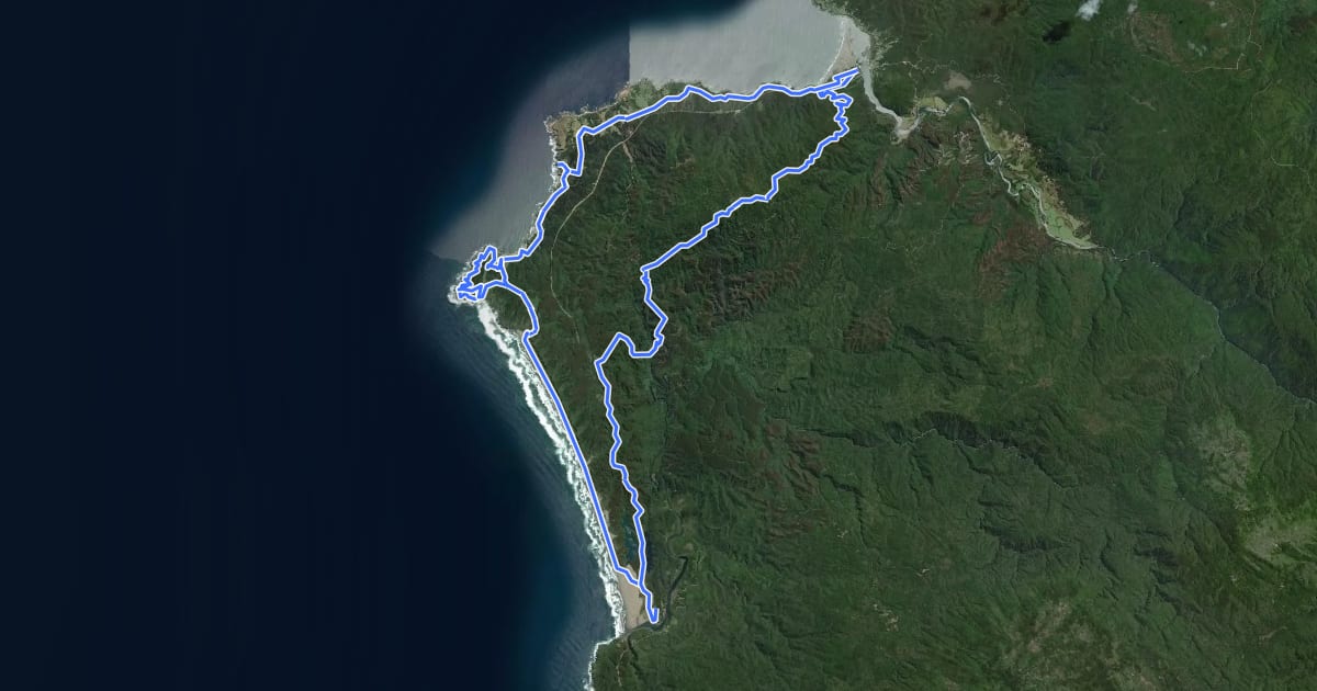 Маршрут Reserva Costera Valdiviana Trail на спутниковом снимке