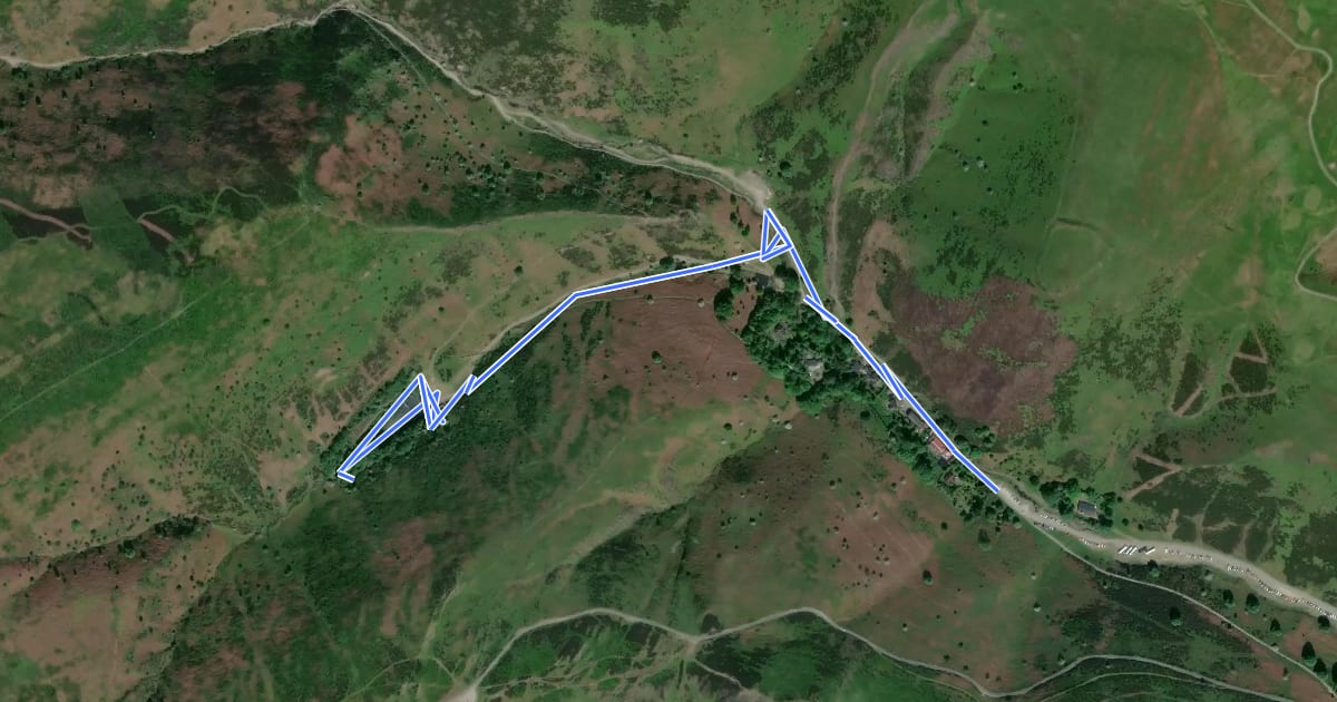 Маршрут Reservoir Walk, Carding Mill Valley на спутниковом снимке