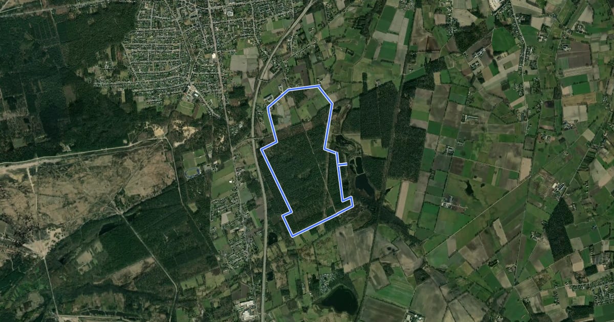 Маршрут Resterheide Groene rechthoek на спутниковом снимке