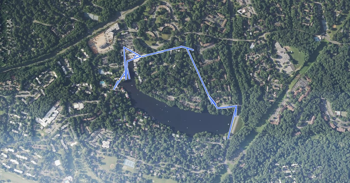 Маршрут Reston Blue Trail на спутниковом снимке
