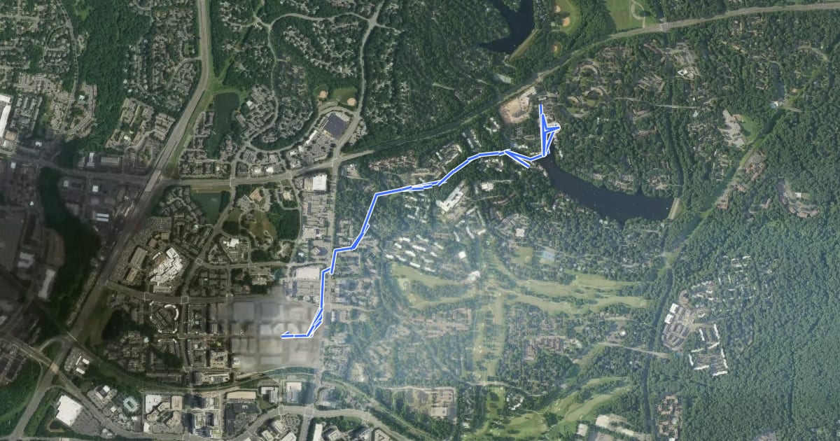 Маршрут Reston Green Trail на спутниковом снимке