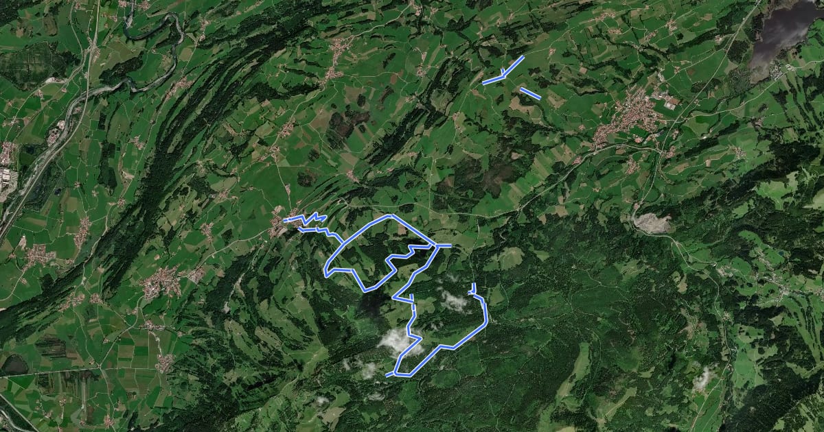 Маршрут Rettenberg - lokale beschilderte Wanderwege на спутниковом снимке