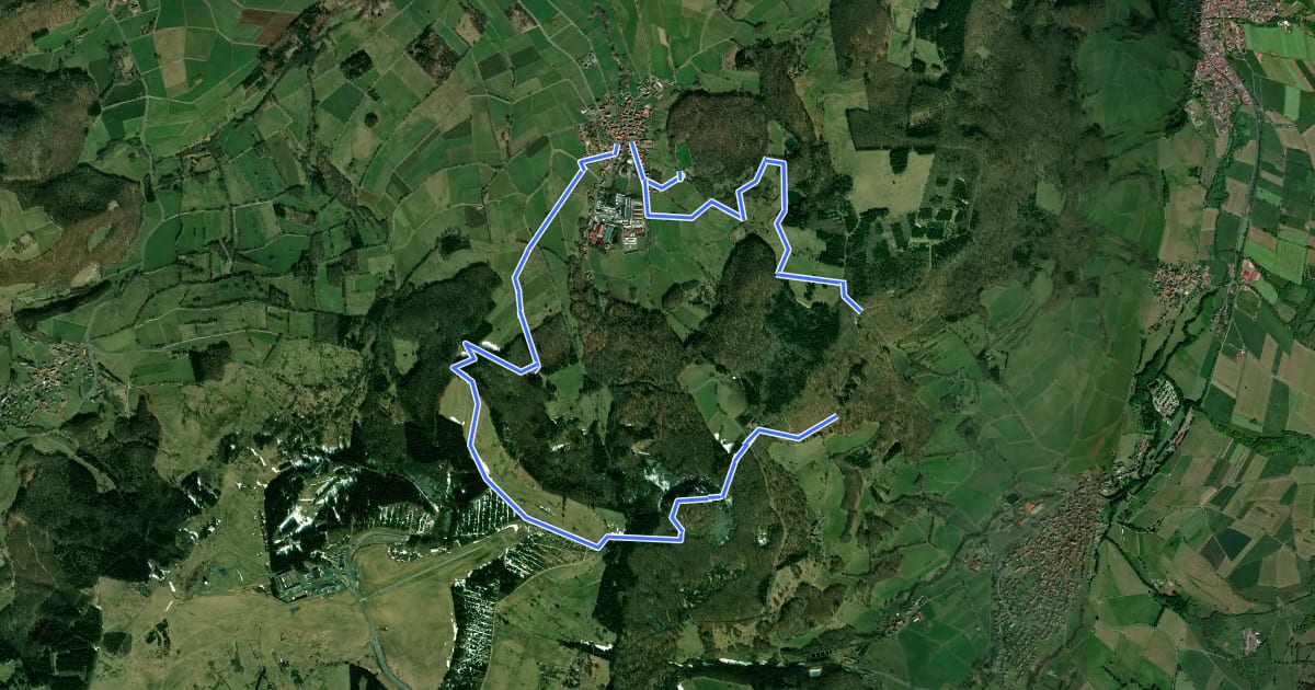 Маршрут Reulbach Rundwanderweg 12 на спутниковом снимке