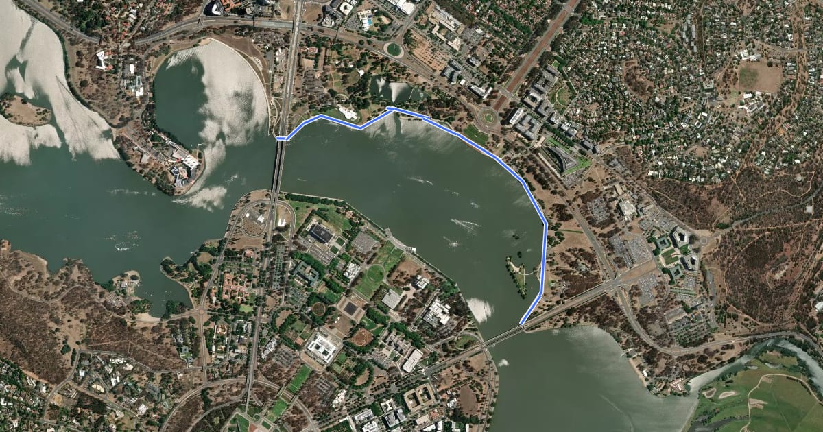 Маршрут RG Menzies Walk на спутниковом снимке