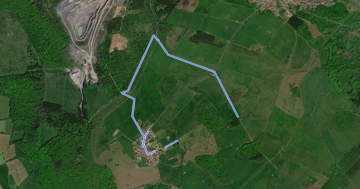 Маршрут Rhön-Rundweg 1 Birx на спутниковом снимке