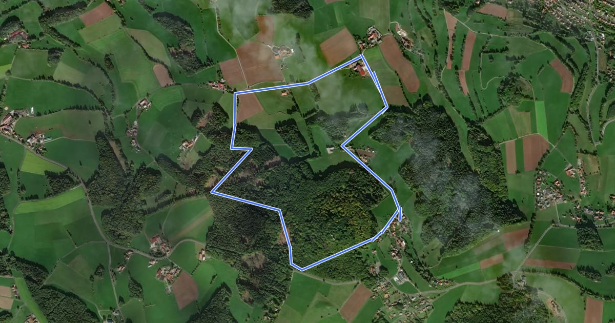 Маршрут Rhön-Rundweg 1 Ebersburg на спутниковом снимке