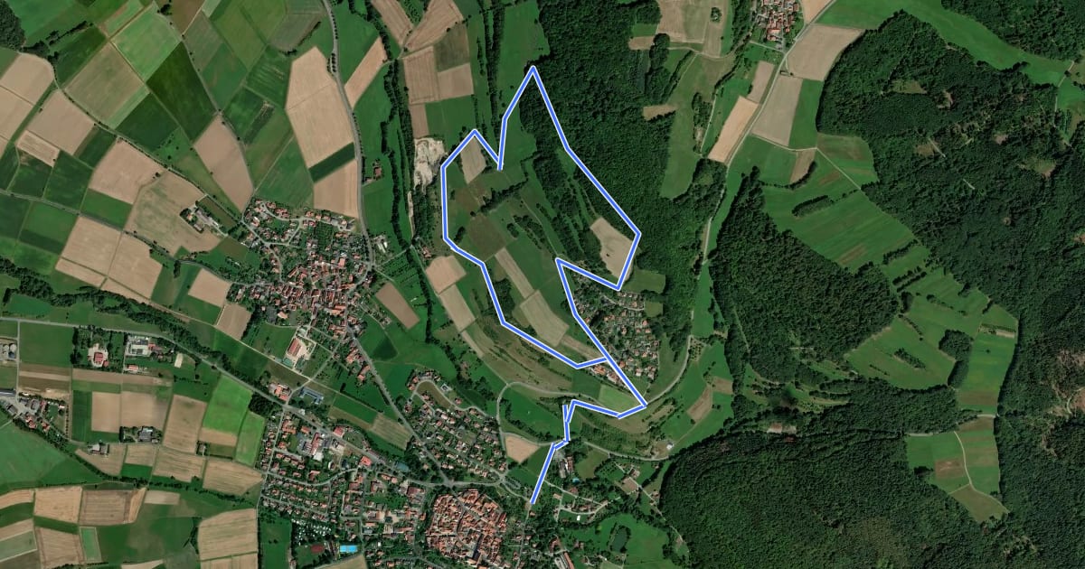 Маршрут Rhön-Rundweg 1 Fladungen на спутниковом снимке