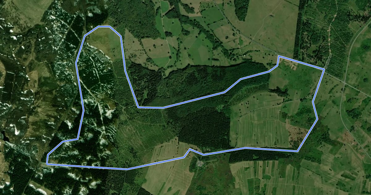 Маршрут Rhön-Rundweg 1 Moordorf на спутниковом снимке