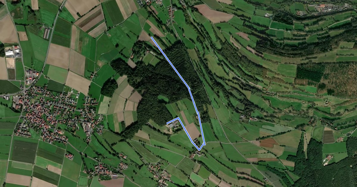 Маршрут Rhön-Rundweg 1 Steinkueppel на спутниковом снимке